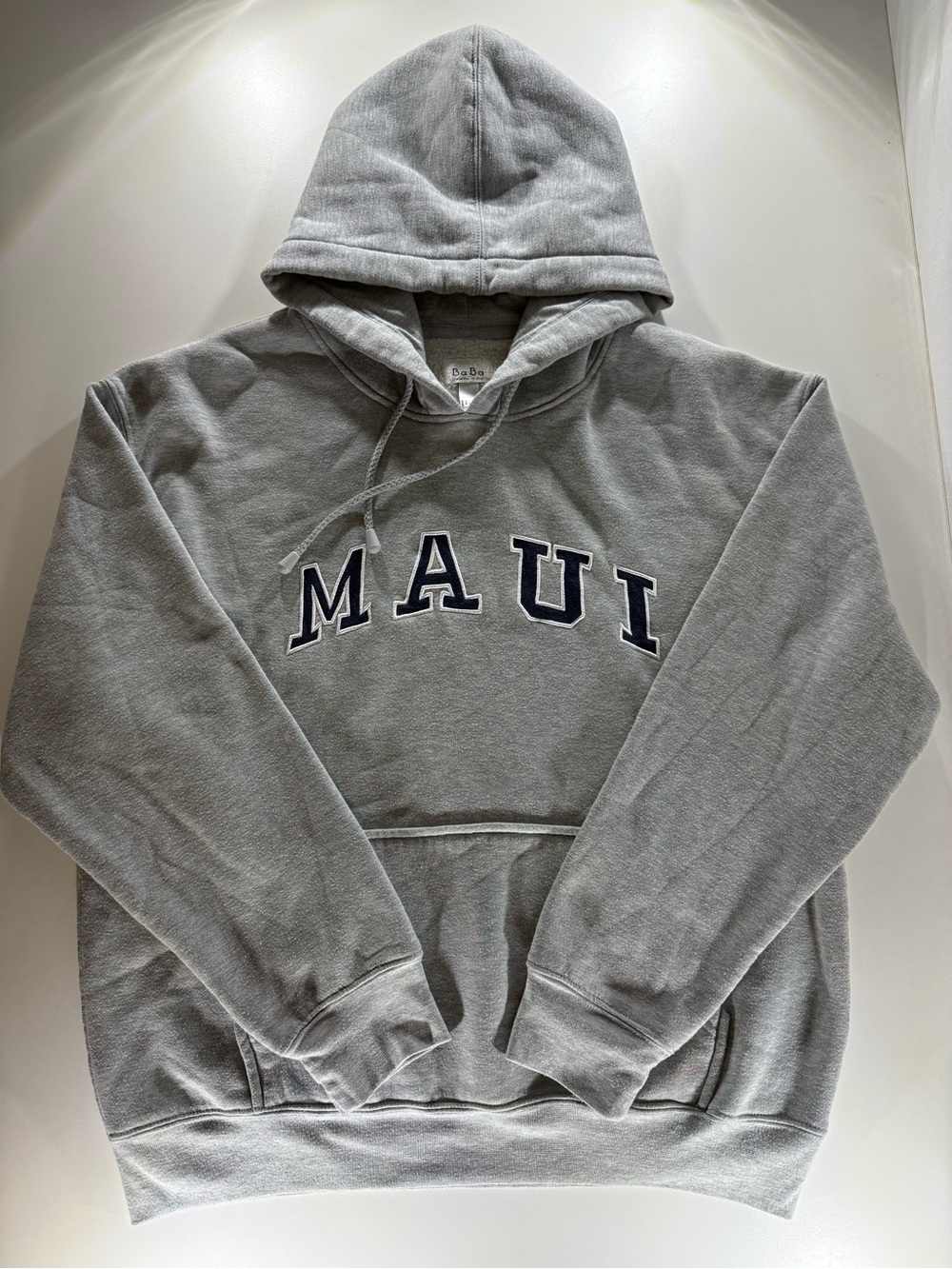 MAUI Grey Pullover Hoodie with Chest Lettering